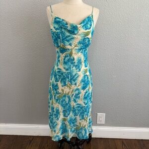 Vintage Ann Taylor Silk Chiffon Silk Slip Dress Size‎ 2 Cowl Neck